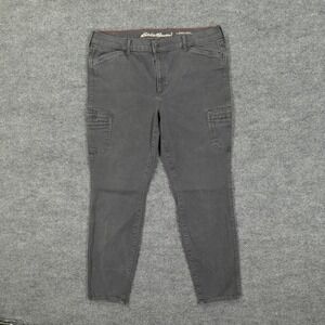 Eddie Bauer Pants Womens 18 Gray Slightly Curvy Skinny Cargo Stretch Utility